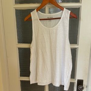 Todd Snyder White 100% Linen Scoop Neck Tank